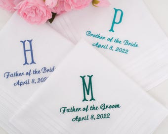 Personalized Embroidered Handkerchief: Father of the Bride Gift