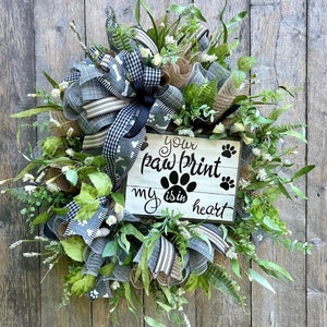 Pet memory wreath, every day greenery wreath, pet loss gift, gift for dog owner, sympathy arrangement, memorial wreath