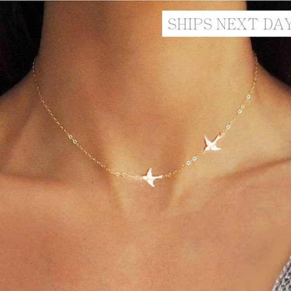 Personalized Graduation Gift, Bird Necklace, Gold Necklace, Personalized Gift Necklace, Gold Gift Necklace, Personalized Gift, Custom Gift