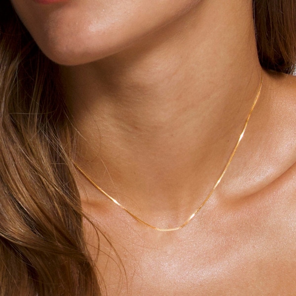 Gold Necklace, Solid Gold Chain, Tiny Gold Chain, Dainty Gold Chain, Solid Gold Necklace, Gift Necklace, 14k Solid Gold Necklace, Gold Chain