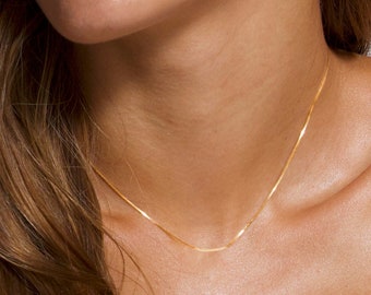 Gold Necklace, Solid Gold Chain, Tiny Gold Chain, Dainty Gold Chain, Solid Gold Necklace, Gift Necklace, 14k Solid Gold Necklace, Gold Chain