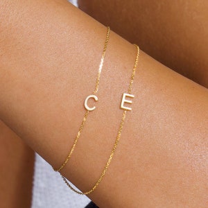 Pulsera de regalo, pulsera de regalo personalizada, pulsera inicial, pulsera personalizada de oro, pulsera inicial de oro, regalo para mujer, regalo de oro