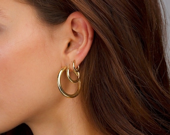 Hoops Earrings, Minimalist earrings, Gift Earrings for Women, Gift for her, Minimalist Jewelry, Gift for Women, Earrings for Her, Hoops