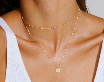 Layered Necklaces, Satellite Choker, Gold Charm Necklace, Coin Layered Necklace, Layered Choker, Gold Charm Necklaces, Gold Dainty Necklaces