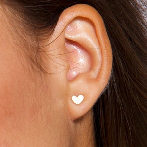 Heart Earrings, Tiny Heart Studs, Stud Heart Earrings, Gold Silver Heart Earrings, Gift Stud Earrings , Gift Heart Earrings, Gift for Women