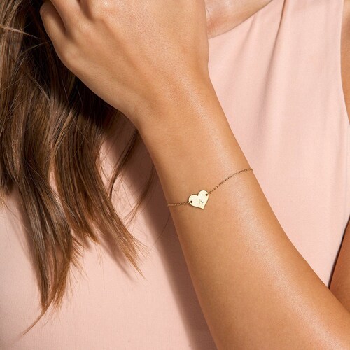 Delicate Simple Gold Bracelet Women Gift for Her Heart Bracelet Delicate Simple Gold Bracelet Women Gift for Her Heart Bracelet