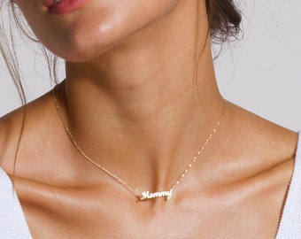 Dainty Gold Mommy Necklace - Mama Choker - Mom Gift