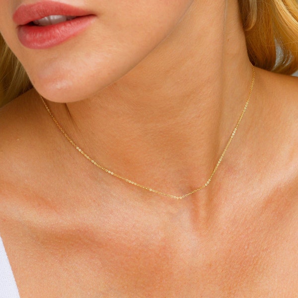 Dainty Layering Necklace, Thin Gold Chain, Sterling Silver, Rose Gold Fill, 14k Gold Fill Chain, Choker Chain, Delicate Thin Chain Necklace