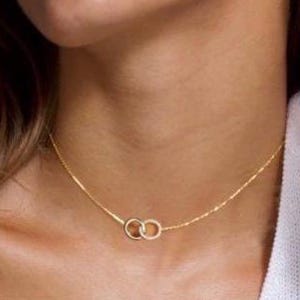 Sammanlänkade Paved Circle Choker Halsband För Henne - Diamant Infinity Evighetssmycken