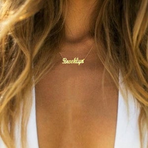 14K Gold Name Necklace, Tiny Name Necklace, Personalized Gold Name Necklace, Name Necklace, Personalized Necklace, Custom Name Necklace