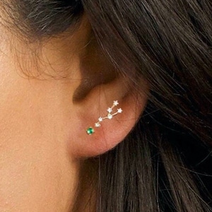 Zodiac Astrology Jewelry, Constellation Birthstone Studs, Zodiac Earrings, Birthday Gift, Aquarius, Pisces, Aries, Gemini, Taurus, Leo Gift