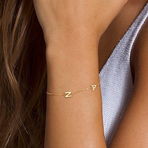 Personalizar pulsera de carta, joyería de nombre personalizado, pulsera inicial simple, joyería de regalo personalizada, pulsera de amuleto de letra, regalo para esposa