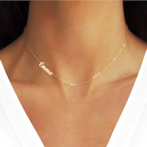 Tiny Name Necklace, 14K Gold Name Necklace, Sterling Silver Necklace, Personalized Name Necklace, Name Necklace, Personalized Necklace