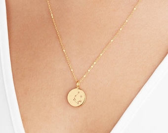 Horoscope Necklace, Gift Zodiac Necklace, Gift for Mom, Gift for Sister, Gold Astrology Necklace, Gift Horoscope Necklace, Gold Necklace