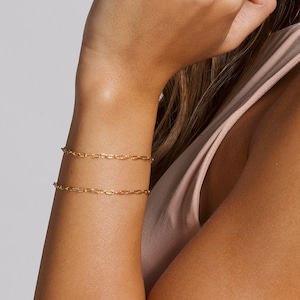 Gold Link Bracelets, Gold Bracelet for Women, Everyday Layered Bracelets, Gift Bracelet for Women, Gift for Her, Gold Jewelry, Bracelets