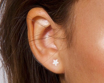 Silver Star Earrings, Tiny Star Studs, Silver Stud Earrings, Dainty Silver Studs, Star Studs, Silver Earrings, Silver Gift Earrings, Studs