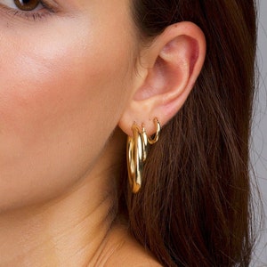 Hoops Earrings, Minimalist earrings, Gift Earrings for Women, Gift for her, Minimalist Jewelry, Gift for Women, Earrings for Her, Hoops image 7