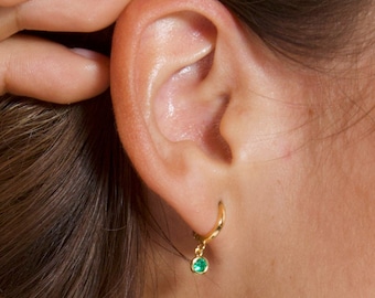 Personalized 14k Gold Birthstone Earrings - Dainty Custom Gemstone Jewelry Gift