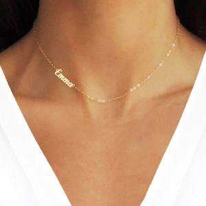 Mother&#39;s Day Gift, 14K Gold Mom Necklace, Tiny Mom Necklace, Personalized Gold Mom Necklace, Name Necklace, Personalized Necklace, Mom Gift