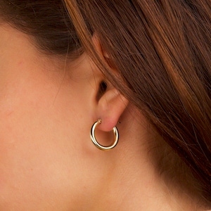Medium Sized Hoop Earrings, Gold Hoops Earrings, Small Hoop Earrings, Sterling Silver Earrings, Hoop Earrings for Women, Gift for Her image 1