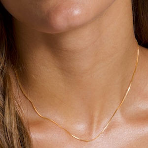Delicate Chain, Layering Necklace, Simple Chain Necklace, Choker Necklace, Necklace Gift, Dainty Chain Necklace, Thin Chain,Gold Layer Chain image 2