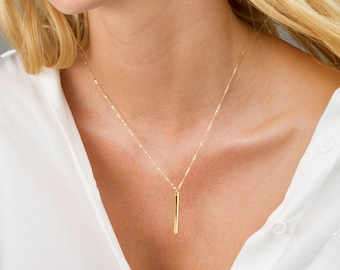 Vertical Bar Necklace Long Bar Necklace 