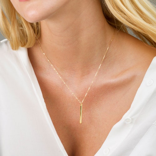 Vertical Bar Necklace Long Bar Necklace 