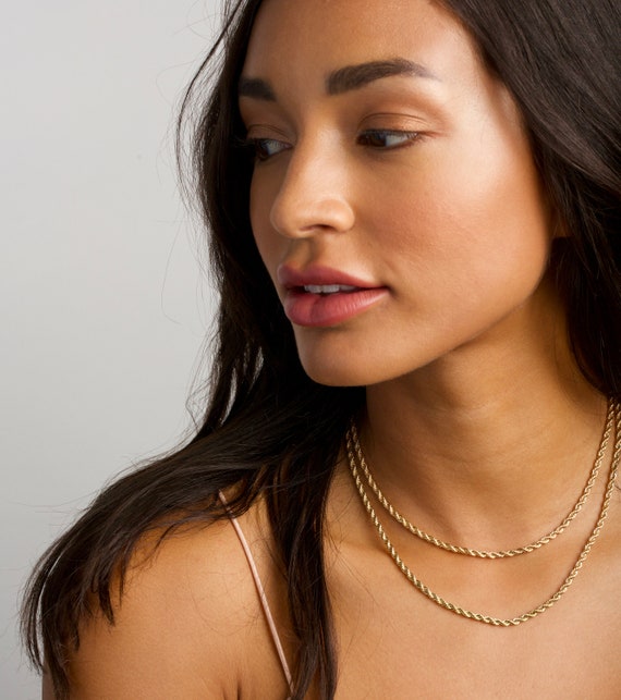 Gold Rope Necklace, Layered Rope Chain,rope Chain Necklace, Gold