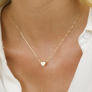 Dainty Heart Choker, Personalized Heart Choker, Tiny Heart Choker Necklace, Heart Necklace, Gift Heart Necklace, Tiny Heart Necklace Gold image 3