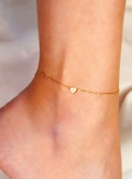 Heart Anklet, Personalized Heart Anklet, Tiny Heart Anklet, Letter Heart Anklet, Gift Anklet, Gift for Her, Heart Gift Anklet, Gold Anklet
