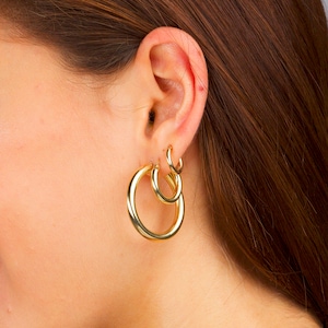 Medium Sized Hoop Earrings, Gold Hoops Earrings, Small Hoop Earrings, Sterling Silver Earrings, Hoop Earrings for Women, Gift for Her image 7