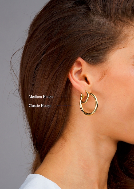 Maria Black 14kt yellow gold Liv hoop 25mm earring
