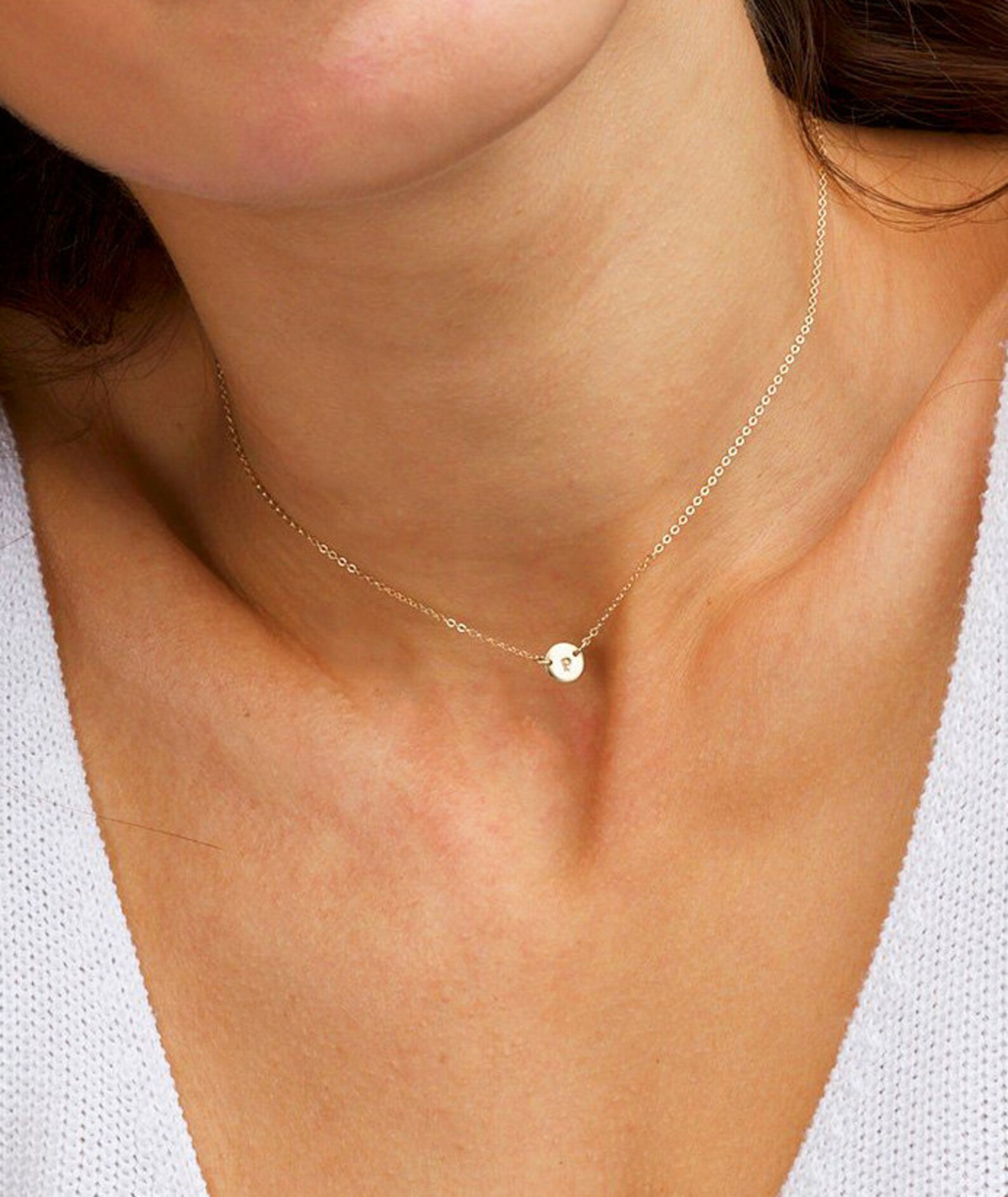 Tiny Charm Necklace Letter Charm Necklace Charm Necklace Etsy