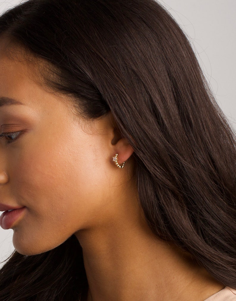 thumbnail image 2 of Mens White Gold Diamond Hoop Earrings Black Friday Top Sellers 2 of 13