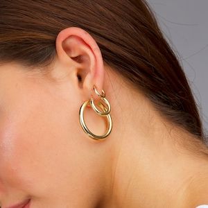 Hoops Earrings, Minimalist earrings, Gift Earrings for Women, Gift for her, Minimalist Jewelry, Gift for Women, Earrings for Her, Hoops image 6