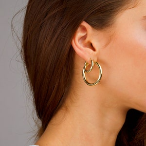 Thick Hoop earrings, Gold Hoop earrings, Hoop earrings, Gift for her, Minimalist Jewelry, Big hoop earrings, 14k Gold Vermeil Hoops, Hoops