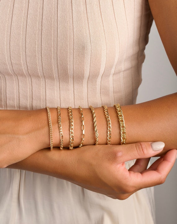 Stack Bracelet Gold Filled Bracelet Gold Chain Bracelet 