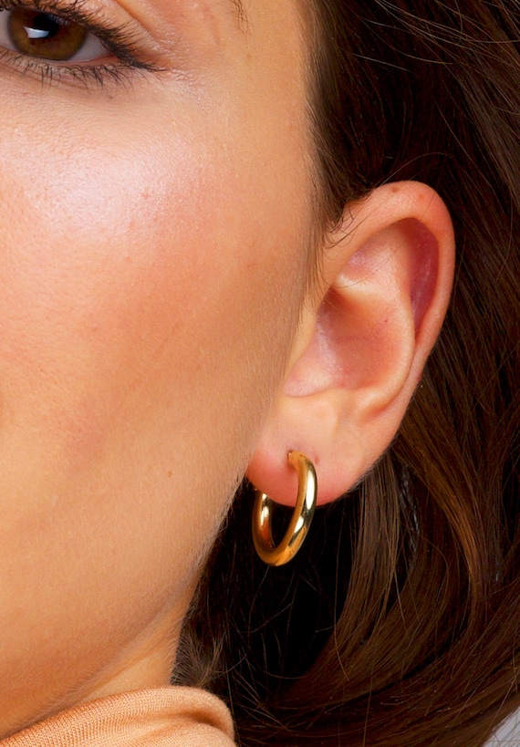 Women's Thick Gold Hoop Earrings