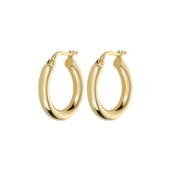 Medium Thick Gold Hoop Earrings Little Gold Hoops Gold Hoop