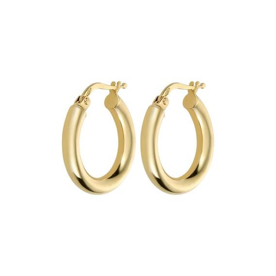 Gold Hoop Earrings Stacking Hoops Medium Hoop Earrings | Etsy
