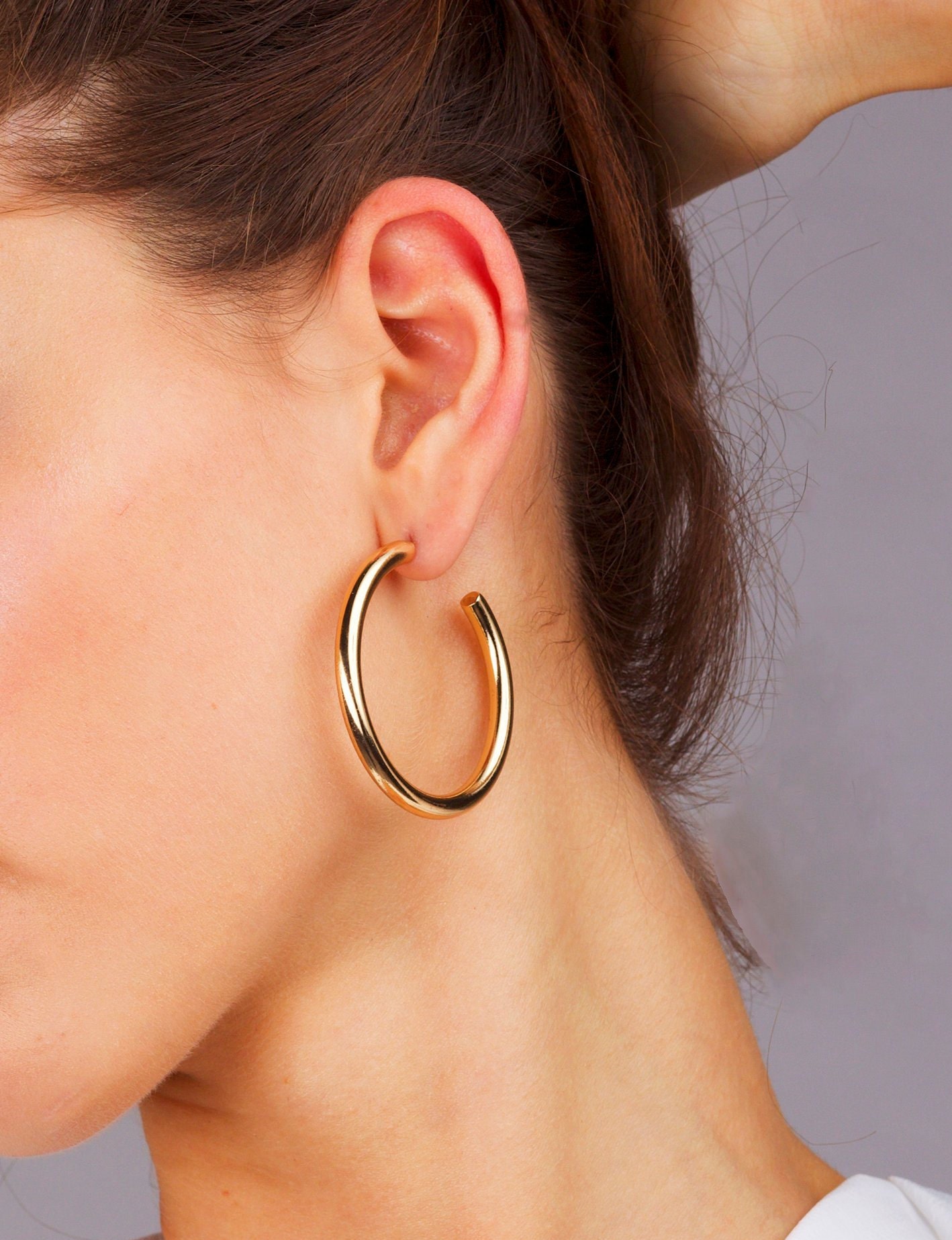 Bold Hoop Earrings thick hoop earrings Silver Hoop Earrings Chunky Gold Hoop Earrings