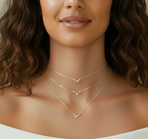 Constellation Layering Necklace | Astrology Pendant | Sterling Silver 14K Gold