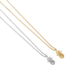 Collar de piña, Collar de niña, Collar de poder de niña, Collar de piña de oro, Collar de piña de plata, Collar de piña delicado imagen 2