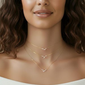 Sterrenbeeld gelaagdheid ketting | Astrologiehanger | Sterlingzilver, 14 kt goud afbeelding 5
