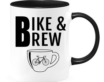 Bike & Brew - Biking Mug - Biking Gift - Coffee Lover Mug - Coffee Lover Gift - Cyclist Mug - Cyclist Gift - Cycling Mug - Cycling Gift