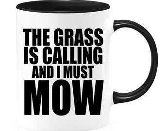 The Grass Is Calling And I Must Mow - Gardener Mug - Lawn Mowing Mug - Landscaping Mug - Landscaper Mug - Lawn Mower Mug - Gardening Mug