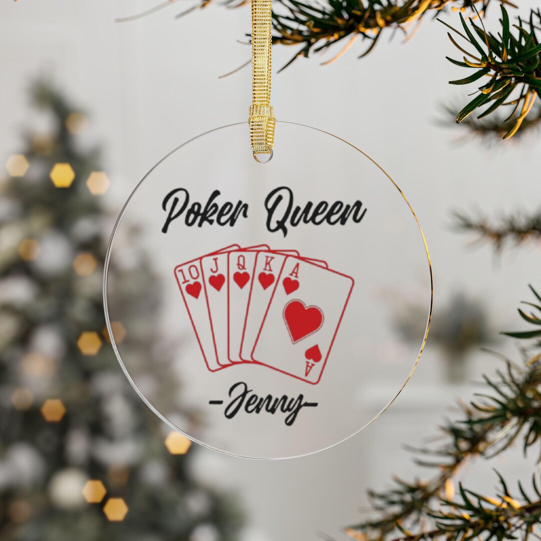 Poker Queen, Custom Poker Ornament, Poker Christmas Ornament, Poker ...