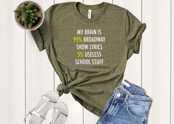 My Brain Is 95% Broadway Shirt, Fun Drama Actor Actress Gift My Brain Is 95% Broadway Shirt, Fun Drama Actor Actress Gift
