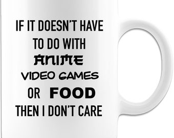 Anime Video Games Food Gamer Japanese Gaming Funny Sarcastic White Coffee Mug 11oz or 15oz