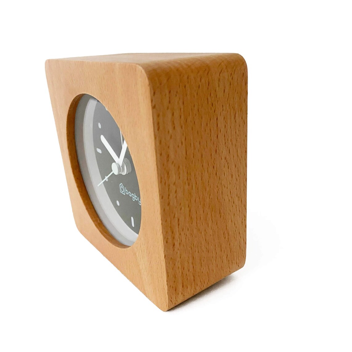 Wooden Quiet Analog Silent Alarm Clock Natural Wood Etsy